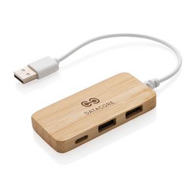 Bambusowy hub USB 2.0 z USB C