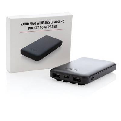 Bezprzewodowy power bank 5000 mAh z przyssawkami