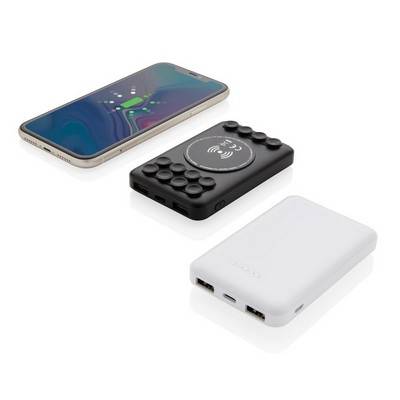 Bezprzewodowy power bank 5000 mAh z przyssawkami