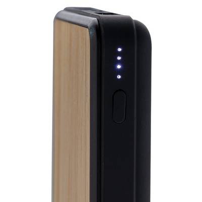 Bambusowy, bezprzewodowy power bank 8000 mAh