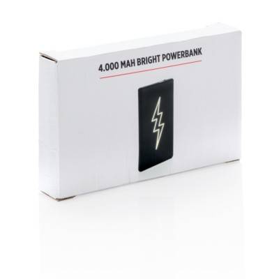 Power bank 4000 mAh z podświetleniem logotypu