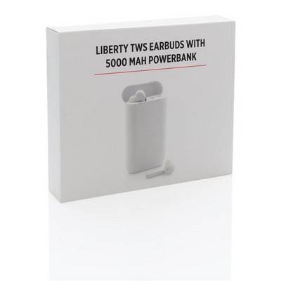 Power bank 5000 mAh, słuchawki bezprzewodowe TWS Liberty