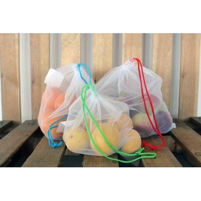 Zestaw woreczków na owoce i warzywa z rPET, 3 szt.