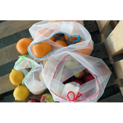 Zestaw woreczków na owoce i warzywa z rPET, 3 szt.