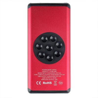 Bezprzewodowy power bank 10000 mAh Mauro Conti z przyssawkami, ładowarka bezprzewodowa 10W