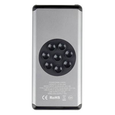 Bezprzewodowy power bank 10000 mAh Mauro Conti z przyssawkami, ładowarka bezprzewodowa 10W